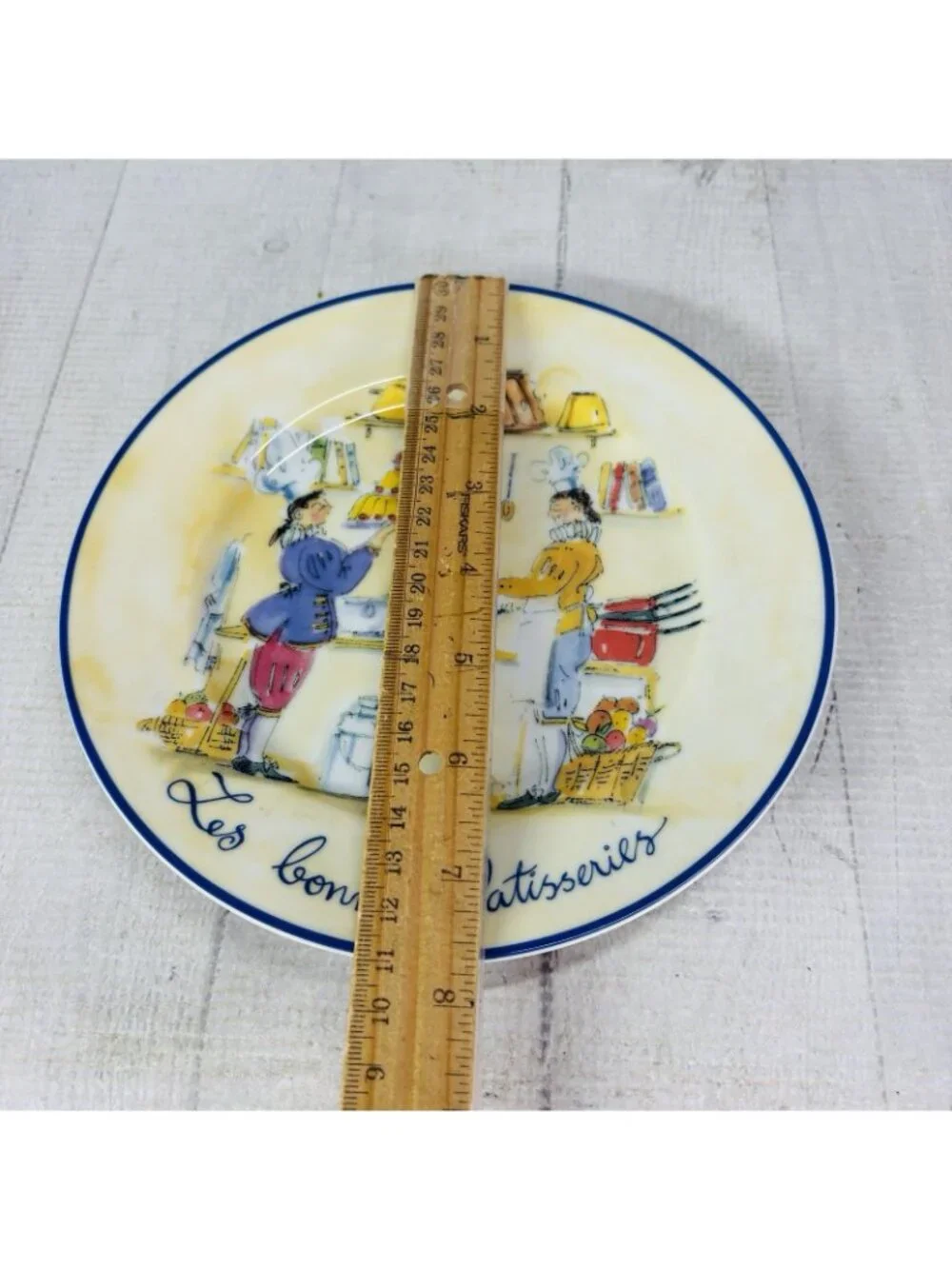 Vintage William Sonoma FRENCH CHEF Cooking Salad Dessert Plates Complete Set 6